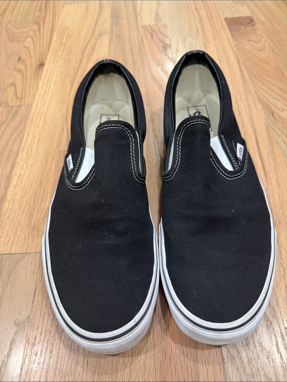 Vans Classic Slip-On Black White Canvas Sneakers Men’s Size 13
